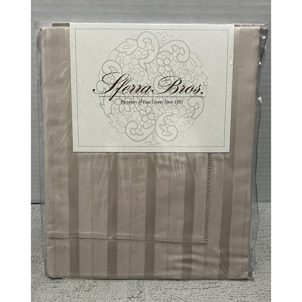 Sferra Boudoir Sham Tan Gabriel Egyptian Cotton Sateen Striped Jacquard NEW